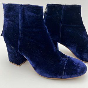 Madewell Jillian Boot In Blue Velvet Size 8.5